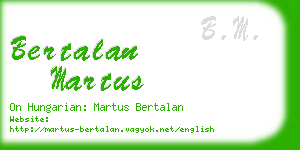 bertalan martus business card